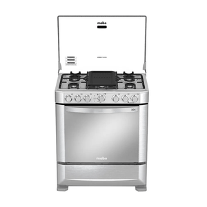 Cocina a Gas Mabe EM7640FX1 | 6 Quemadores 76 cm Grill Color Silver