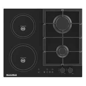 Encimera Mixtas Mastermaid 2H+2G P86352 | 2 Quemadores y 2 Inductores Color Negro