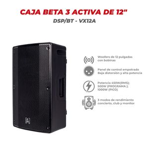 Parlante  Activo Beta Three VX12A P8765 | 500 Watts Color Negro