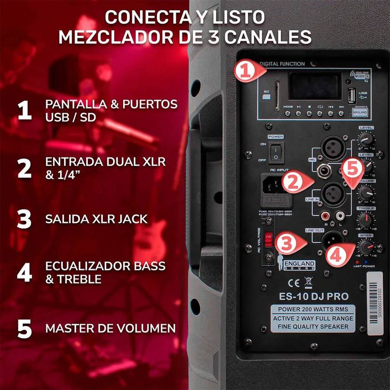 ParlanteProfesionalEnglandSoundES10DJPRO