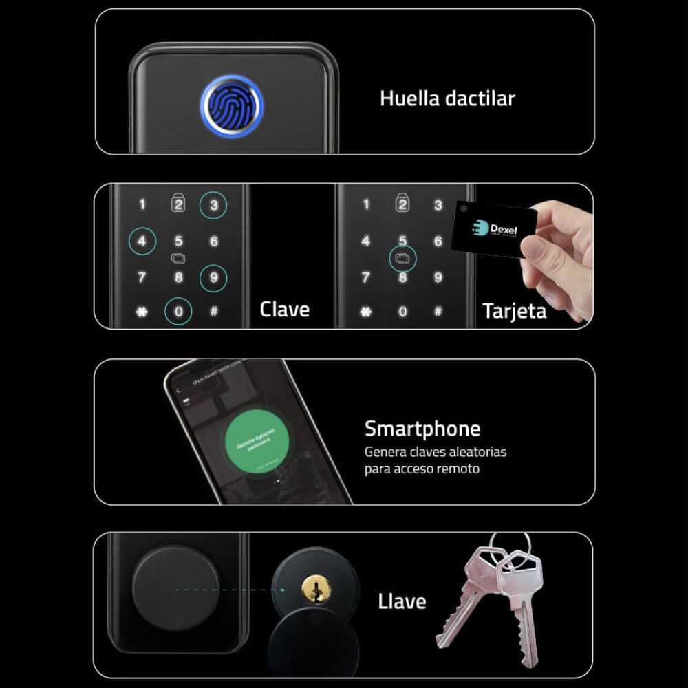 Cerradura inteligente wifi Dexel Conectividad WiFi - Crecos Diners