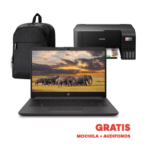Combo Laptop Hp240 G9 + Impresora Epson L3250 P8826 | 14" 8Gb Ram 256Gb Ssd Celeron N4500 Color Negro