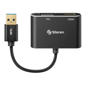 Adaptador USB 3.0 A Hdmi VGA Steren COM-476 P86396 |  Color Negro