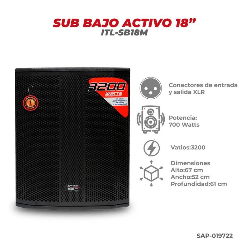 SubWooferActivoItalyAudioITLSB18M